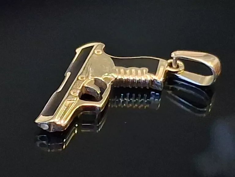 ZŁOTA  ZAWIESZKA PISTOLET 14K