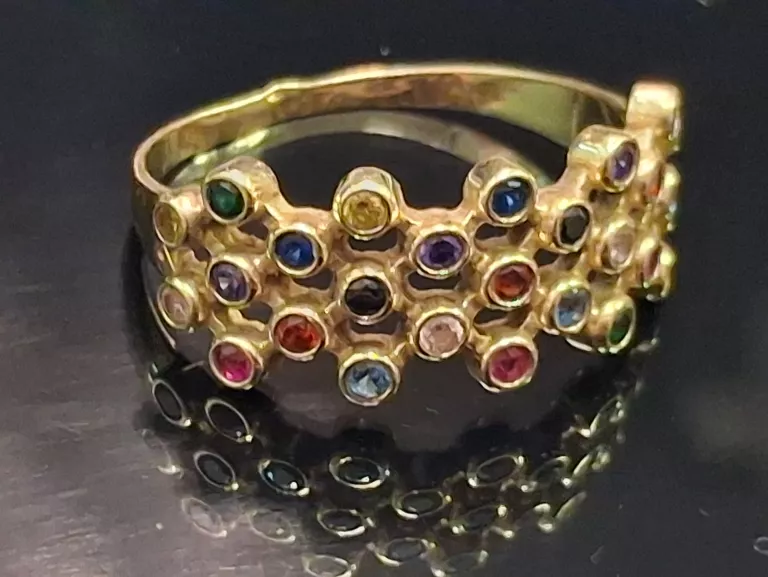 PIĘKNY ZŁOTY PIERŚCIONEK 14K 3,43G R.22