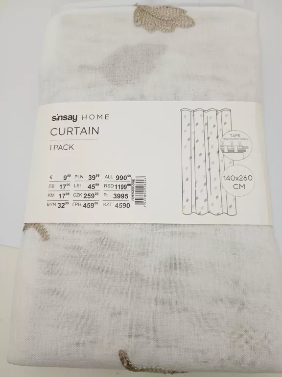 ZASŁONY  W LIŚCIE 140X260 SINSAY