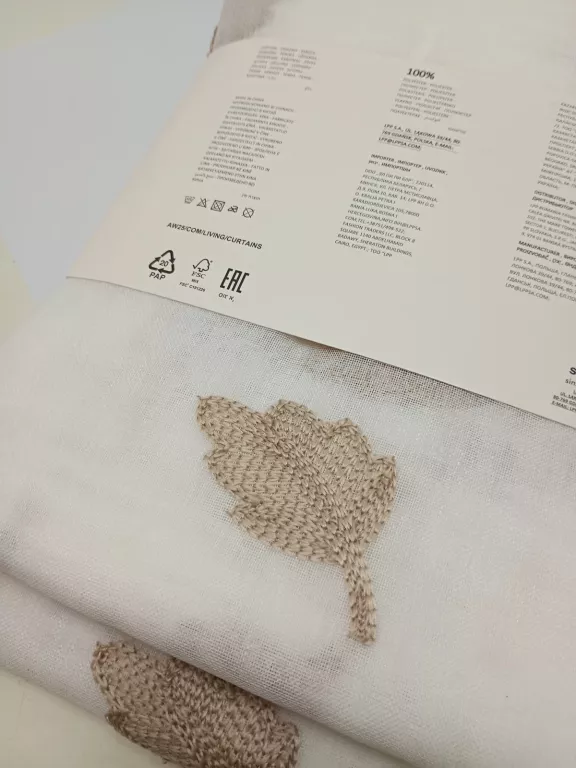 ZASŁONY  W LIŚCIE 140X260 SINSAY