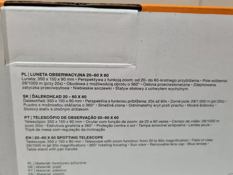 LUNETA OBSERWACYJNA 20-60X60  HYKKER