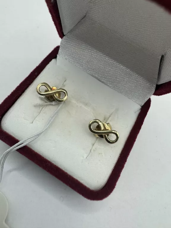 ZŁOTE KOLCZYKI ZNAK NIESKOŃCZONOŚCI 0,95 G P. 585