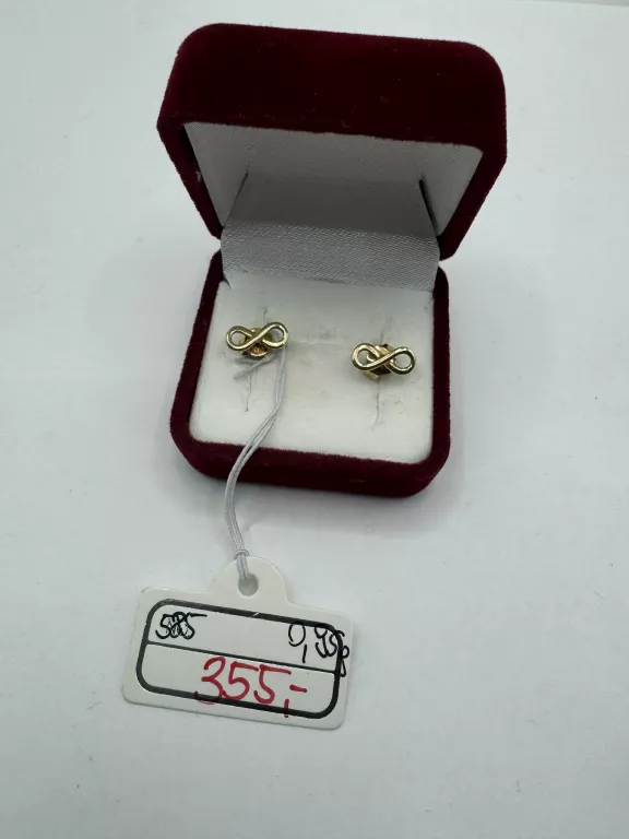 ZŁOTE KOLCZYKI ZNAK NIESKOŃCZONOŚCI 0,95 G P. 585