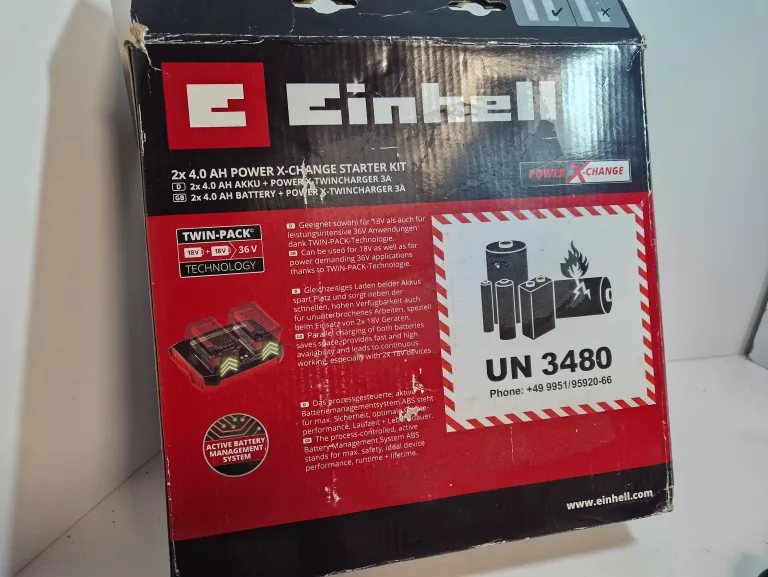 ZESTAW 2 BATERIE + ŁADOWARKA EINHELL