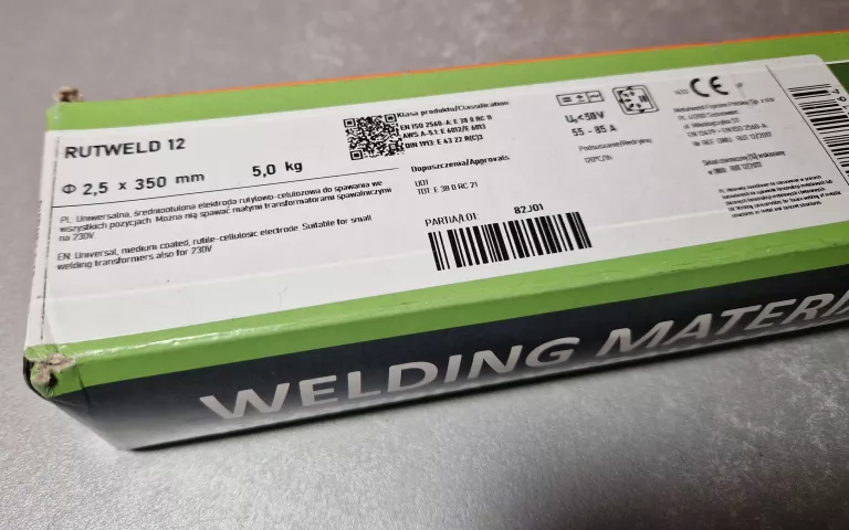 ELEKTRODY SPAWALNICZE RUTYLOWE DO SPAWANIA 2,5X350MM 5KG DO STALI METALWEL