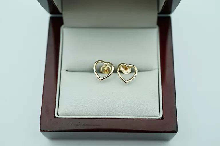 ZŁOTE KOLCZYKI SERDUSZKA 585/1,08G/SZTYFT