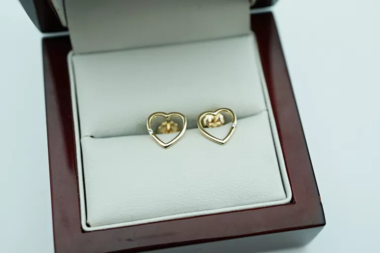 ZŁOTE KOLCZYKI SERDUSZKA 585/1,08G/SZTYFT