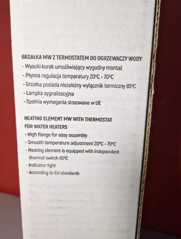 GRZAŁKA DO BOJLERA 5/4'' 2500W Z TERMOSTATEM GWARANT MW-250