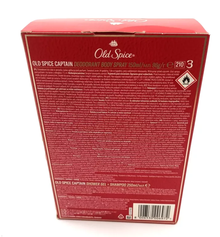 ZESTAW PREZENTOWY OLD SPICE CAPTAIN DEZODORANT 150ML I ŻEL 250ML