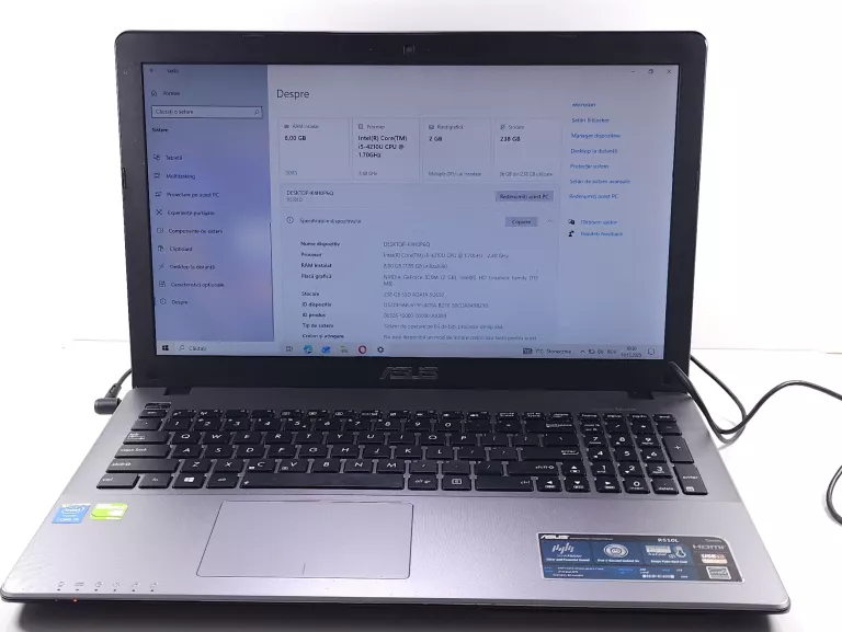 LAPTOP ASUS R510L 8/256GB SSD | I5-4210U | WINDOWS 10 HOME