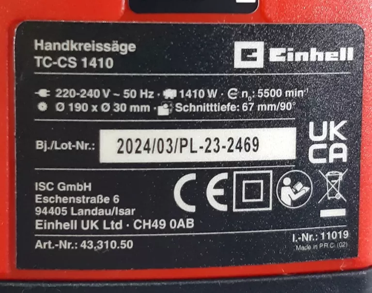 PILARKA TARCZOWA EINHELL TC-CS 1410