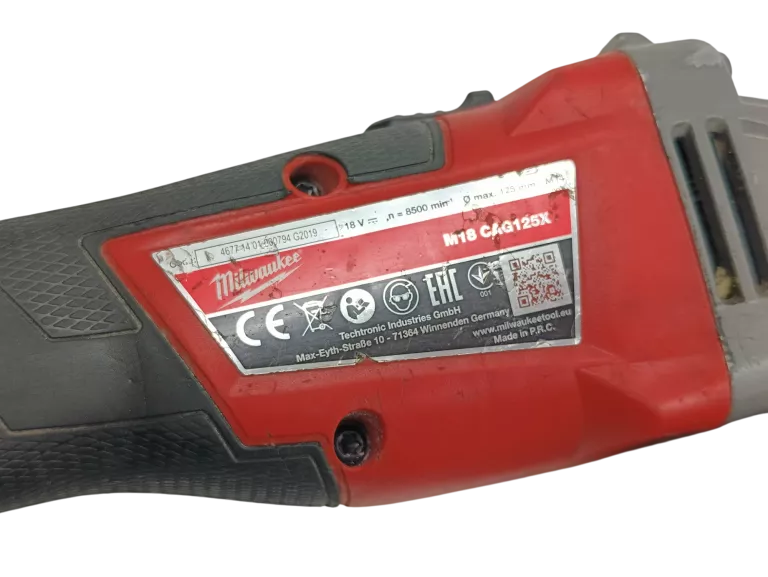 SZLIFIERKA KĄTOWA MILWAUKEE CAG125X M18 125MM + AKUMULATOR 12.0 AH