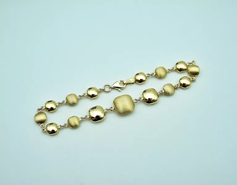 ZŁOTA BRANSOLETKA KWADRATY PR.585 14K 19CM 4,95G