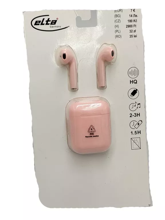 SŁUCHAWKI ELTA RÓŻOWE