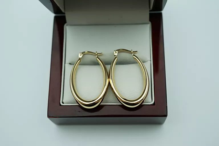 PIĘKNE ZŁOTE KOLCZYKI [585] 2,80G OWAL