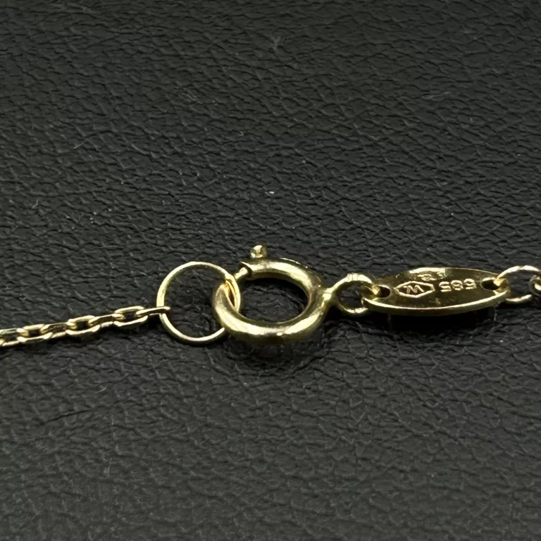 PIĘKNA NOWA ZŁOTA BRANSOLETKA Z CZARNYMI KULECZKAMI 585/14K/1,60 G/18 CM