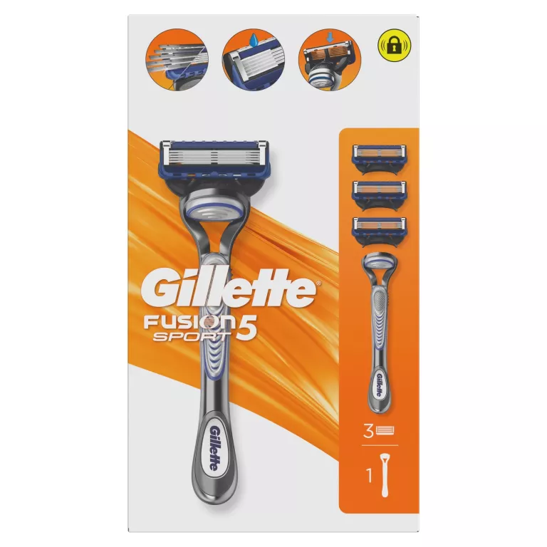 GILLETTE FUSION 5 SPORT RĄCZKA + 3 OSTRZA ORYGINAŁ