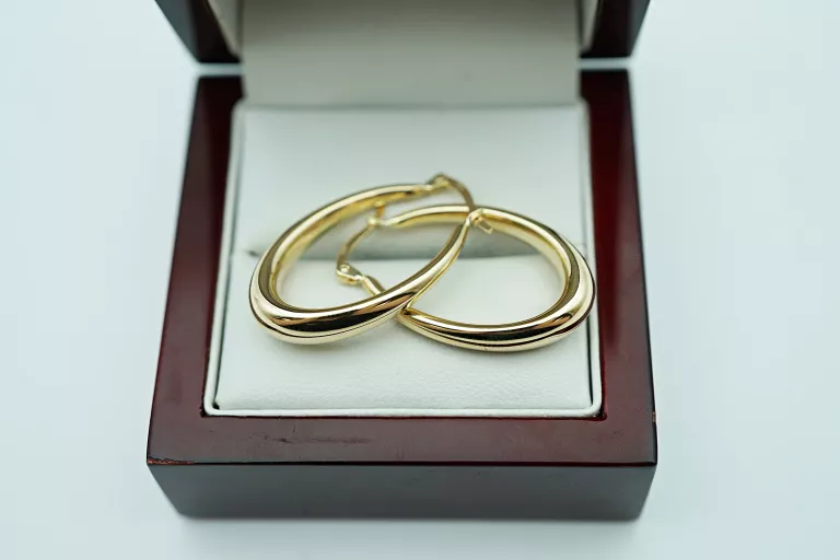 PIĘKNE ZŁOTE KOLCZYKI [585] 2,80G OWAL