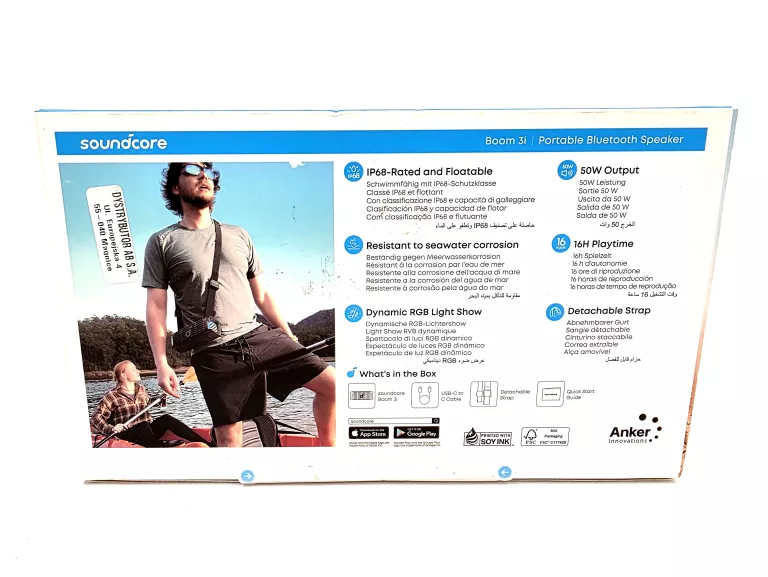 GŁOŚNIK PRZENOŚNY SOUNDCORE BOOM 3I CZARNY