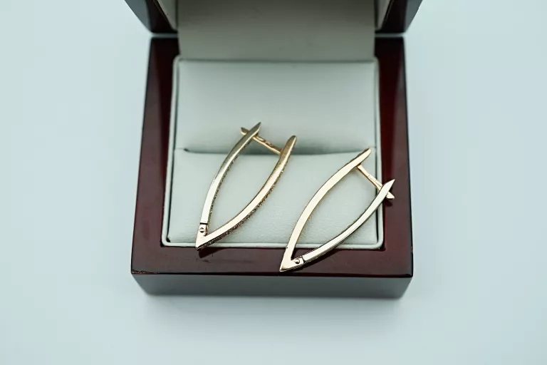 PIĘKNE ZŁOTE KOLCZYKI [585] 5,23G CYRKONIE