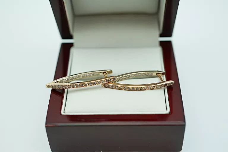 PIĘKNE ZŁOTE KOLCZYKI [585] 5,23G CYRKONIE