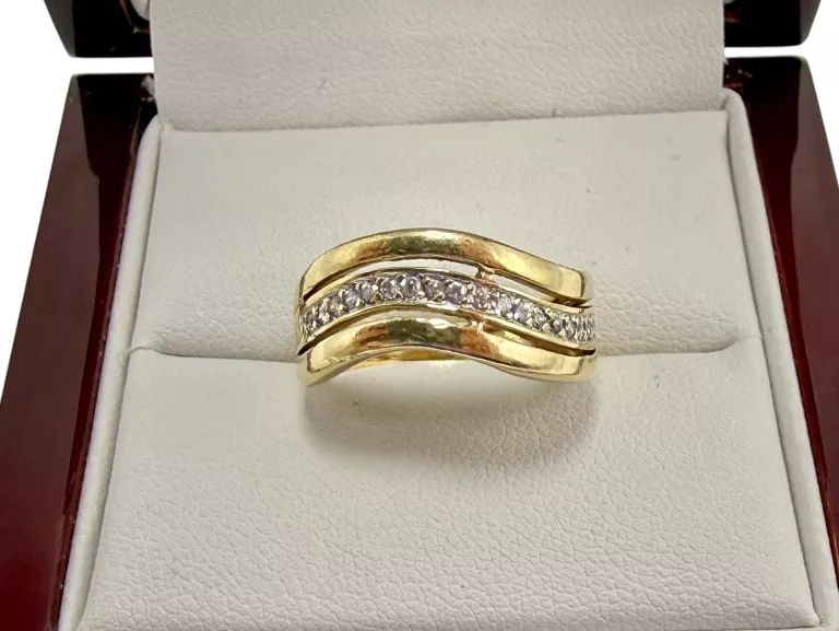 ZŁOTY PIERŚCIONEK Z CYRKONIAMI 585 4,10G R.11