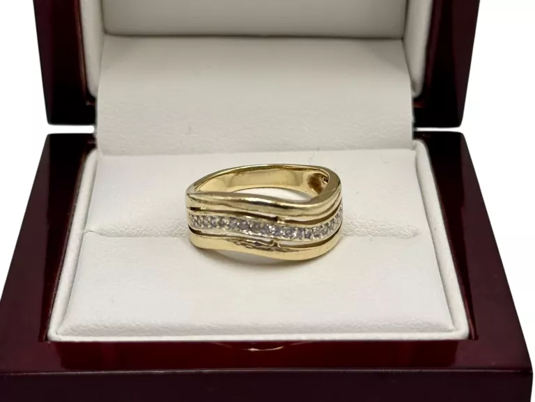 ZŁOTY PIERŚCIONEK Z CYRKONIAMI 585 4,10G R.11