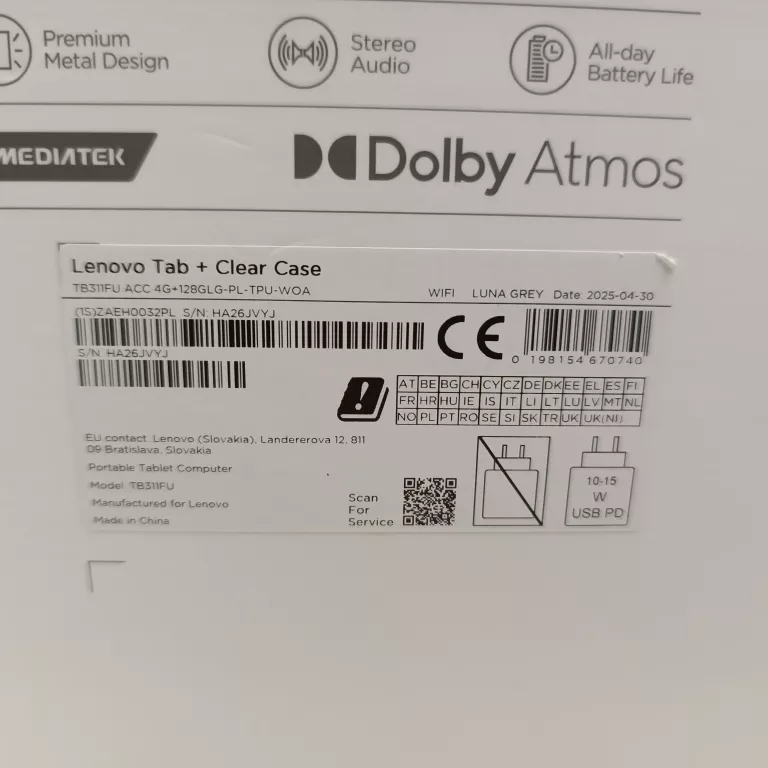 TABLET LENOVO TB311FU 4/128GB