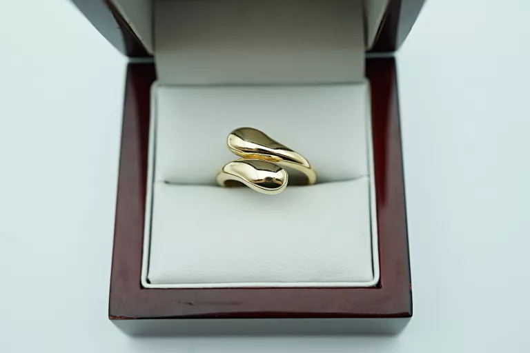 ZŁOTY PIERŚCIONEK KROPLE [585] 2,33G R15