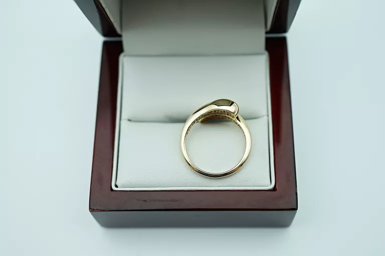 ZŁOTY PIERŚCIONEK KROPLE [585] 2,33G R15