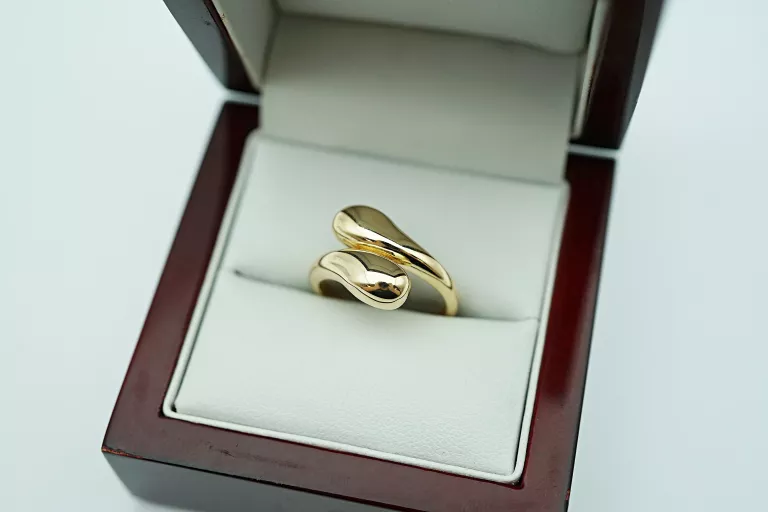 ZŁOTY PIERŚCIONEK KROPLE [585] 2,33G R15