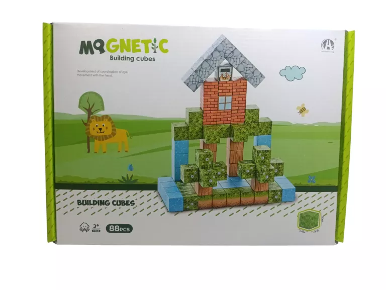 KLOCKI MAGNETYCZNE KONSTRUKCYJNE DLA DZIECI ZESTAW 88 ELEMENTÓW