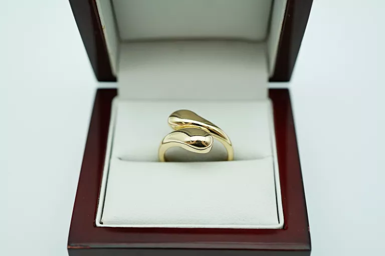 ZŁOTY PIERŚCIONEK KROPLE [585] 2,33G R15