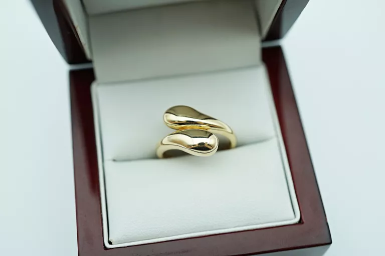 ZŁOTY PIERŚCIONEK KROPLE [585] 2,33G R15