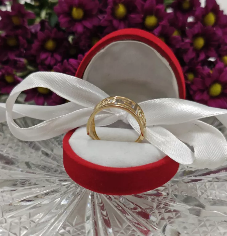 ZŁOTY PIERŚCIONEK GRECKI WZÓR AŻUROWY 585 2,99G R22/23 POWYSTAWOWY