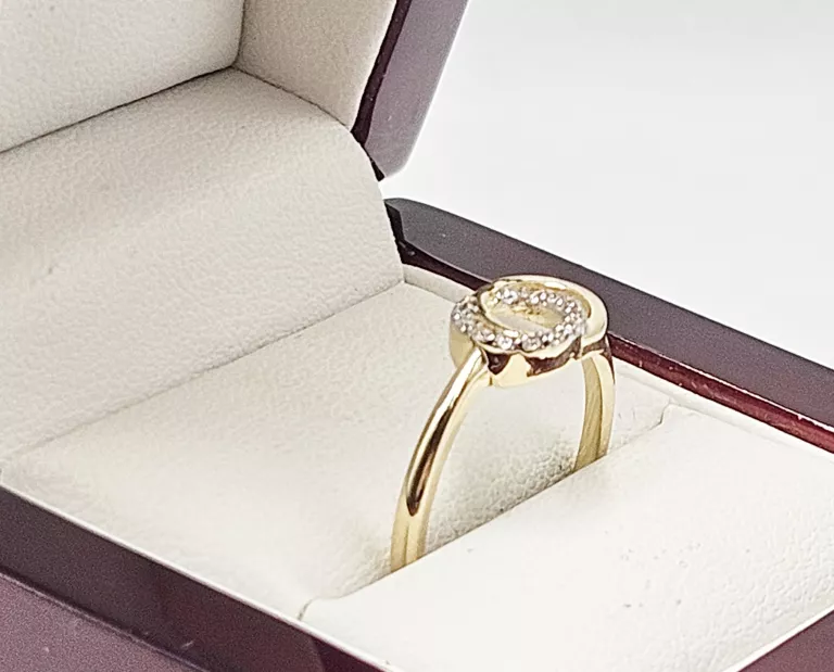 WYRÓB JUBILERSKI UŻYWANY ZŁOTY PIERSCIONEK(585,2,10G,15R)