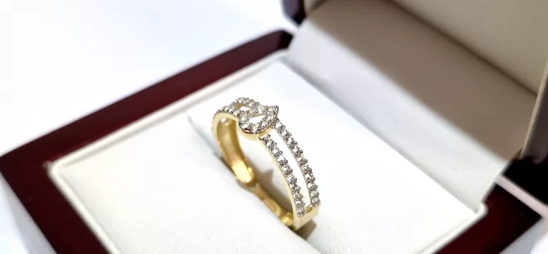 WYRÓB JUBILERSKI UŻYWANY ZŁOTY PIERŚCIONEK KROPELKA PR585 R17 1,38G