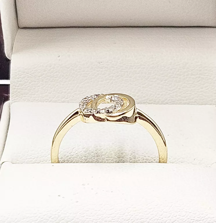 WYRÓB JUBILERSKI UŻYWANY ZŁOTY PIERSCIONEK(585,2,10G,15R)