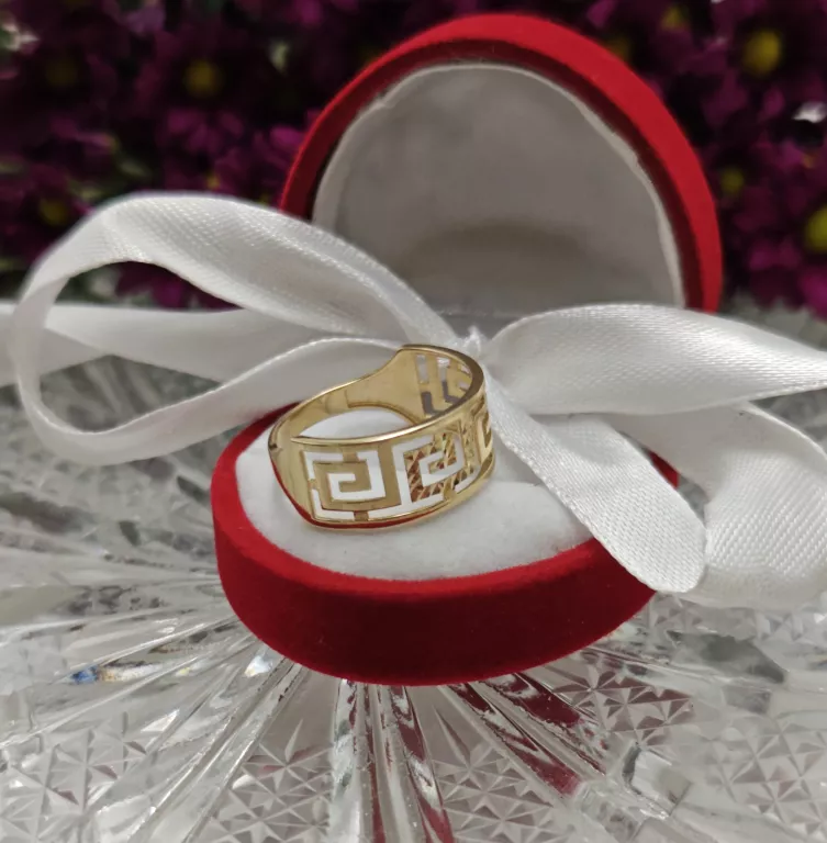 ZŁOTY PIERŚCIONEK GRECKI WZÓR AŻUROWY 585 2,99G R22/23 POWYSTAWOWY