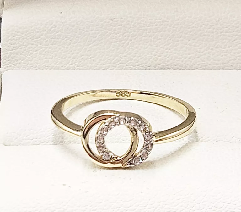 WYRÓB JUBILERSKI UŻYWANY ZŁOTY PIERSCIONEK(585,2,10G,15R)