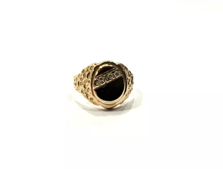 PRZEPIĘKNY ZŁOTY SYGNET Z CYRKONIAMI PR.585