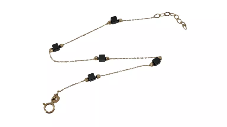 PIĘKNA ZŁOTA BARNSOLETKA Z KAMIENIAMI P585 | 20CM | 1,1G