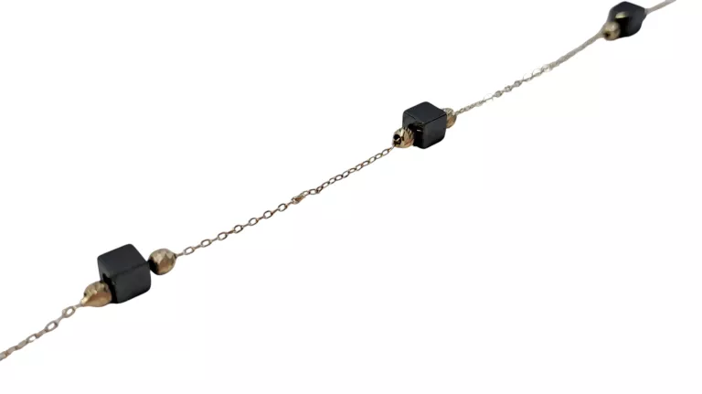 PIĘKNA ZŁOTA BARNSOLETKA Z KAMIENIAMI P585 | 20CM | 1,1G