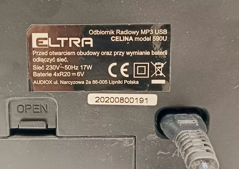 RADIO SIECIOWO-BATERYJNE FM ELTRA CELINA