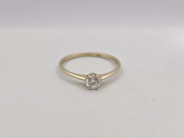 ZŁOTY PIERŚCIONEK Z CYRKONIĄ - 585 14K R.14 1G