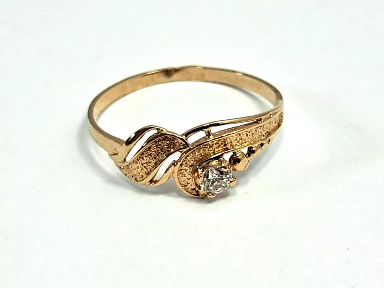 ŚLICZNY ZŁOTY PIERŚCIONEK CYRKONIA P583 R14 1,11G