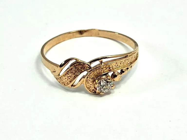 ŚLICZNY ZŁOTY PIERŚCIONEK CYRKONIA P583 R14 1,11G