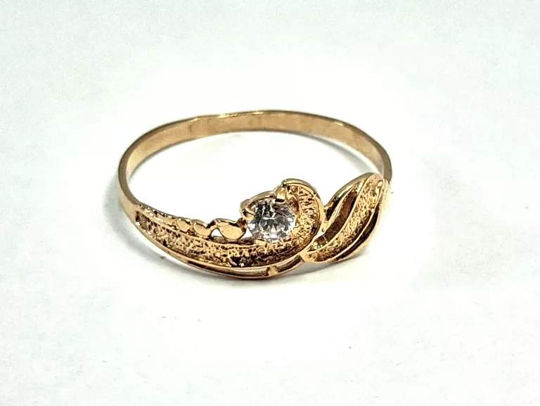 ŚLICZNY ZŁOTY PIERŚCIONEK CYRKONIA P583 R14 1,11G