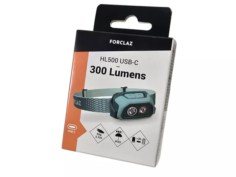 LAMPKA CZOŁÓWKA TREKKINGOWA FORCLAZ HL500 USB V3 - 300 LUMENÓW