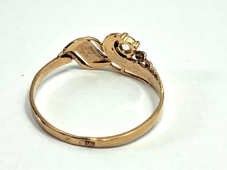 ŚLICZNY ZŁOTY PIERŚCIONEK CYRKONIA P583 R14 1,11G